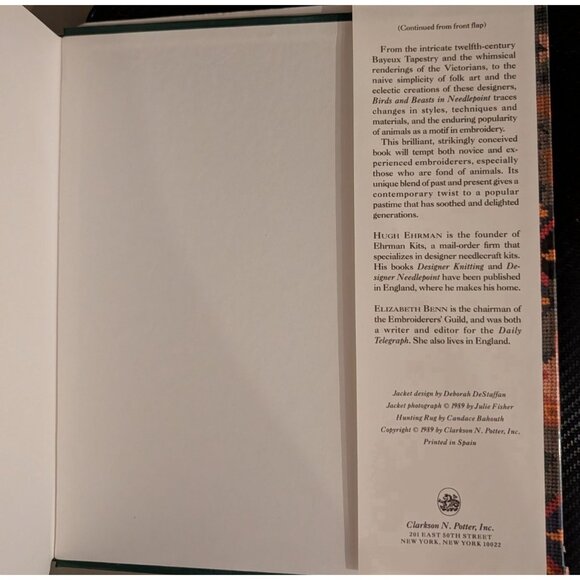 Birds And Beasts In Needlepoint Hardcover Book by Hugh Ehrman Elizabeth Benn - Picture 10 of 16